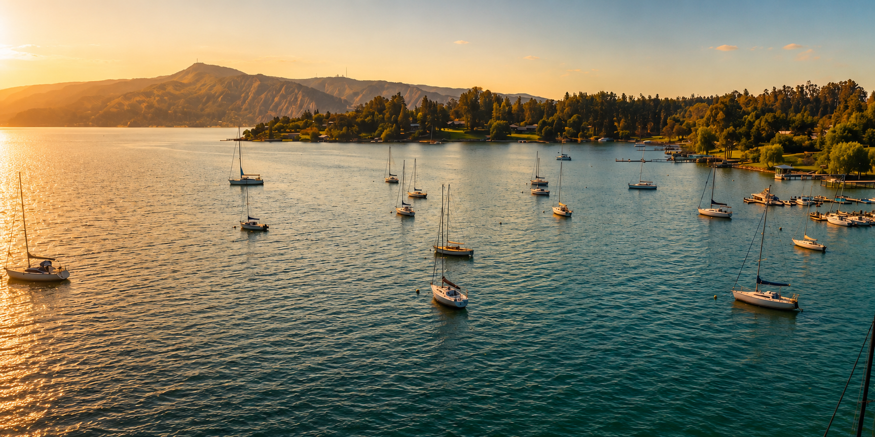 Lago Rapel al atardecer